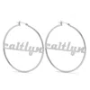 Bargainbazaar Modern Script Sterling Silver Name Hoops