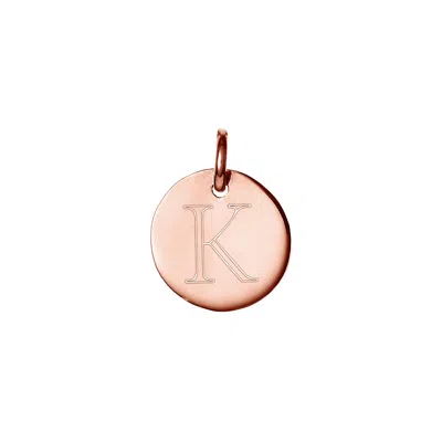 Bargainbazaar Petite Round Tag Initial Charm - Rose Gold