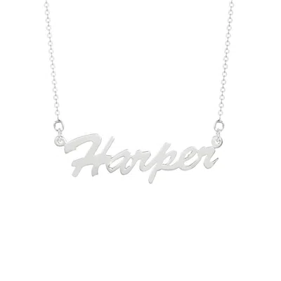 Bargainbazaar Thin Script Sterling Silver Nameplate Necklace - 16 Inches