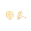 Bargainbazaar Two Initial Block Monogram Gold Earrings