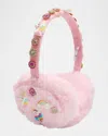 Bari Lynn Charmed Faux Fur Earmuffs In Pink
