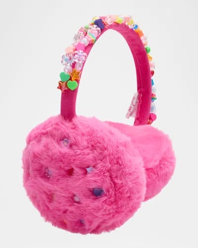 Bari Lynn Charmed Faux Fur Earmuffs In Pink