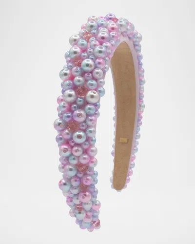 Bari Lynn Kids' Girl's Beaded Headband In Purple