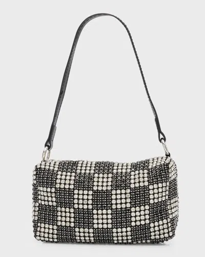 Bari Lynn Girl's Black & White Checkered Jeweled Bag In Muliti