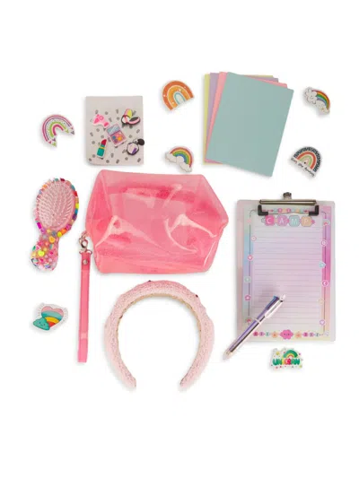 Bari Lynn Girl's Camp Stationery, Brush, Headband, & Cosmetic Bag Set In Pattern
