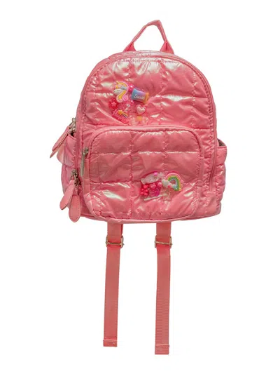 Bari Lynn Girl's Charm-embellished Quilted Puffy Mini Backpack In Pink