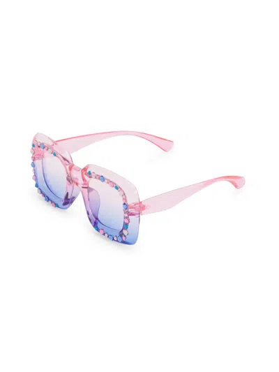 Bari Lynn Girl's Crystal Ombre Sunglasses In Multi