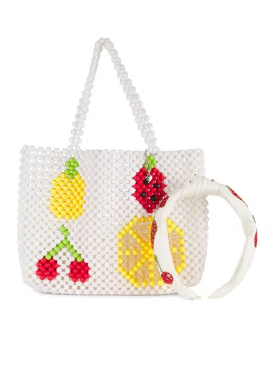 Bari Lynn Girl's Crystallized Fruit Headband & Beaded Bag Set