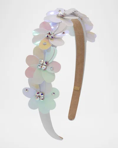 Bari Lynn Kids' Girl's Flower Headband In White