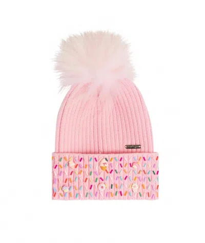 Bari Lynn Kids' Girl's Happy Sprinkles Winter Hat In Pink