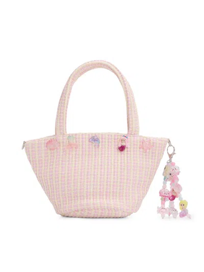 Bari Lynn Girl's Mermaid Woven Tote Bag In Pink