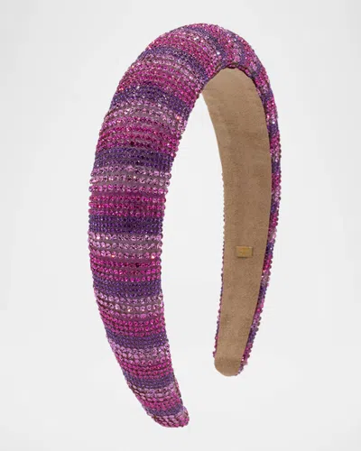 Bari Lynn Kids' Girl's Puffy Crystal Headband In Purple