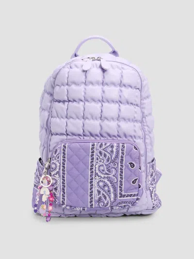 Bari Lynn Girl's Quilted Bandana Backpack In Lavender