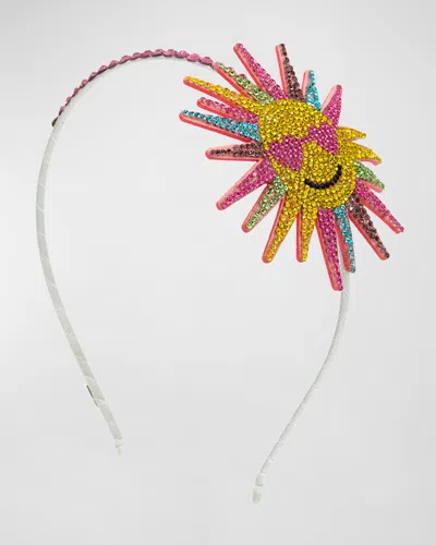 Bari Lynn Kids' Girl's Rainbow Sun Emoji Headband In Multi