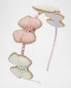Bari Lynn Girl's Rhinestone & Glitter Bow Headband In Pink