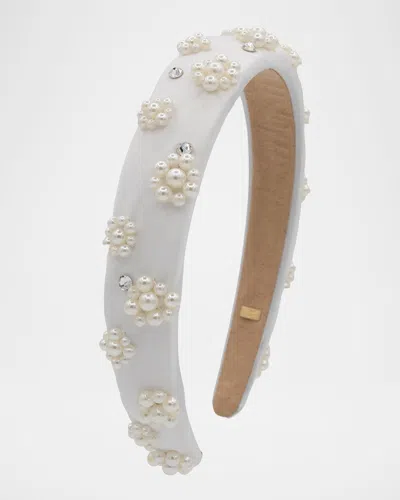 Bari Lynn Kids' Girl's Satin Flower Headband In White
