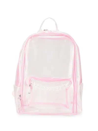 Bari Lynn Girl's Translucent Glitter Backpack In Pink
