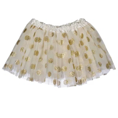 Bari Lynn Kids' Glitter Gold Dot Tutu Skirt In Brown