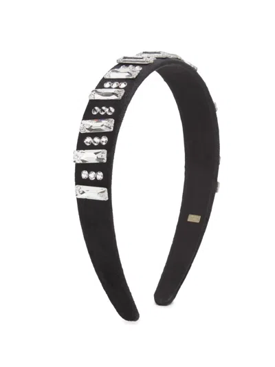 Bari Lynn Jeweled Headband In Black