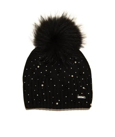 Bari Lynn Junior Women's Pearl And Crystal Winter Hat In Black