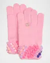 Bari Lynn Kid's Charmed Knit Gloves In Pink