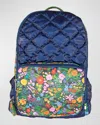 BARI LYNN KID'S FLIP FLORAL QUILTED BACKPACK