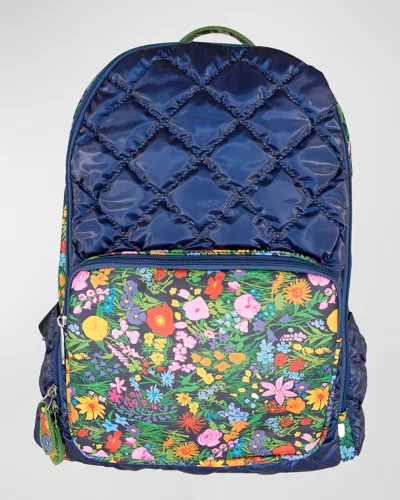 Bari Lynn Kid's Flip Floral Quilted Backpack In Multi