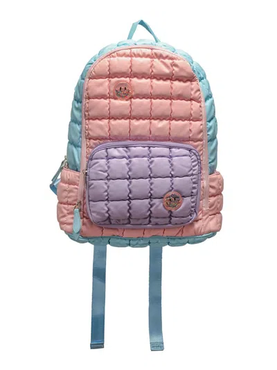 Bari Lynn Kid's Smiley Confetti Charm Puffy Quilted Backpack