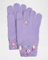 Bari Lynn Kid's Sprinkled Charm Gloves In Purple