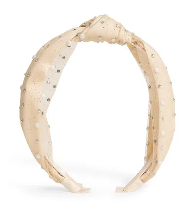 Bari Lynn Kids' Tulle Embellished Headband In Gold