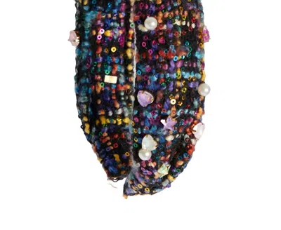 Bari Lynn Women's Knot Jewelled Hearts And Stars Tweed Headband In Black In Multi