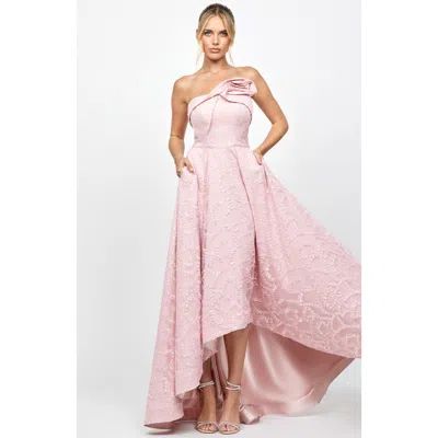 Bariano Addyson Strapless Hi Lo Gown In Multi