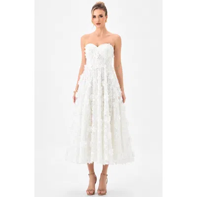 Bariano Adela Sweetheart Petal Midi In White