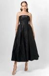 Bariano Alanna Jacquard A Line Midi In Black