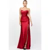 Bariano Aurdrey Strapless Corset Gown In Red