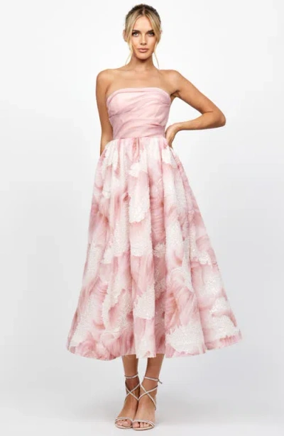 Bariano Briee Strapless Midi In Pink