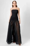 Bariano Haisley Strapless Sheer Skirt Maxi