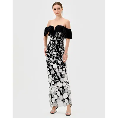 Bariano Halo Off Shoulder Maxi In Black