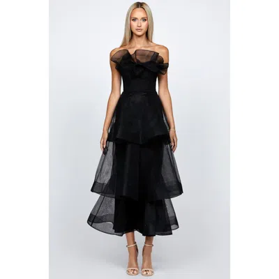 Bariano Kascade Tiered Ruffle Midaxi In Animal Print