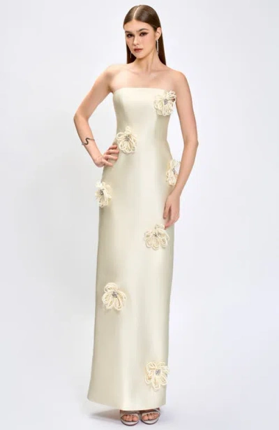 Bariano Kezia 3d Floral Maxi In Neutral