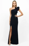 Bariano Kristi One Shoulder Gown In Black