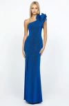 Bariano Kristi One Shoulder Gown In Blue