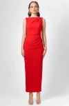 Bariano Livia High Neck Midaxi In Red