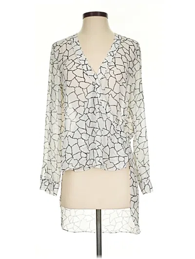 Pre-owned Bariano Long Sleeve Blouse In Silver