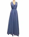 Bariano Multi-way Long Dress In Purple In Blue