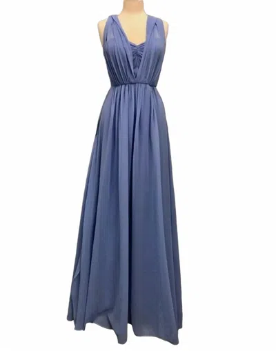 Bariano Multi-way Long Dress In Purple In Blue