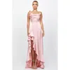 Bariano Nakiyah Cowl Hi Lo Dress In Pink