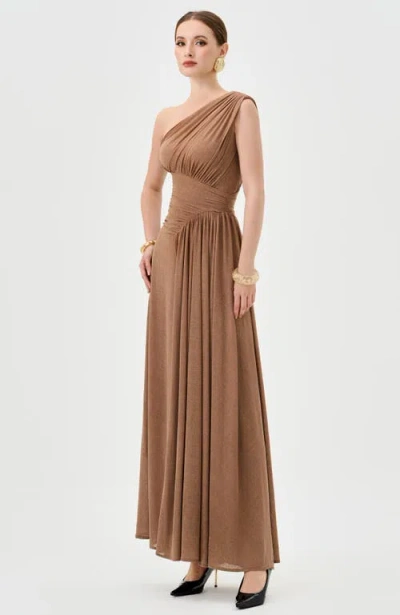 Bariano Nisha One Shoulder Gown In Gray