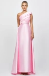 Bariano Tallulah One Shoulder Gown In Pink