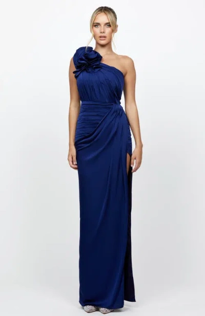 Bariano Vacation Asymmetric Gown In Blue